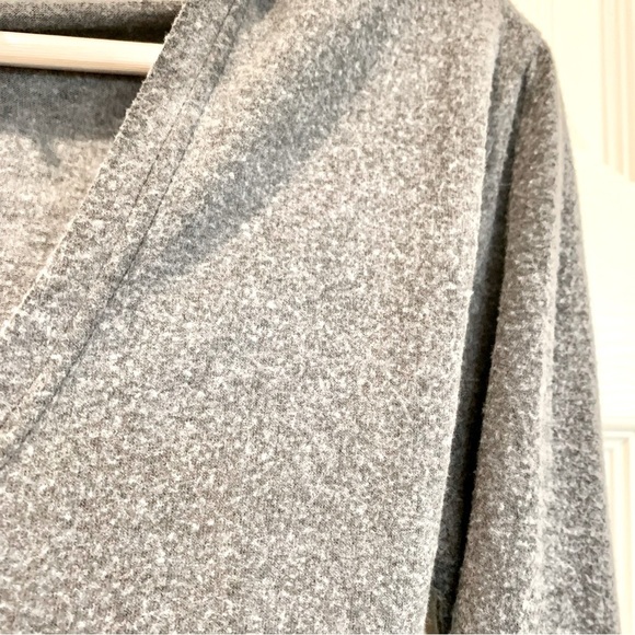 UO Gray Cozy Brushed Knot Steffie Hooded Wrap Crop Top - Picture 9 of 11